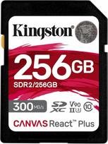"Kingston Canvas React Plus" 256GB SDXC atminties kortelė UHS-II 300R/260W U3 V90, skirta "Full HD/4K/8K" - SDR2/256GB