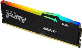 "Kingston FURY Beast Black RGB EXPO" 32GB 5600MT/s DDR5 CL36 DIMM staliniams kompiuteriams skirta atmintis, vienas modulis - KF556C36BBEA-32
