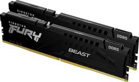 "Kingston Fury Beast KF560C30BBEK2-16" DDR5 16GB (2x8GB) 6000MT/s CL30 DIMM atminties rinkinys su 2 AMD EXPO ir "Intel XMP" juoda