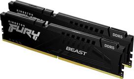 "Kingston Fury Beast KF564C32BBEK2-32" DDR5 32GB (2x16GB) 6400MT/s CL32 DIMM atminties rinkinys su 2 AMD EXPO ir "Intel XMP" juoda