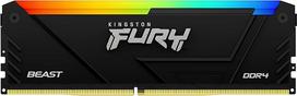 "Kingston Fury Beast RGB" 16GB 3200MT/s DDR4 CL16 DIMM kompiuterio atminties modulis KF432C16BB12A/16