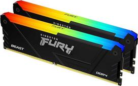 "Kingston Fury Beast RGB" 32GB 3600MT/s DDR4 CL18 DIMM (2 vnt.) kompiuterio atmintis KF436C18BB2AK2/32