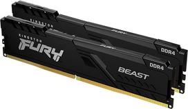"Kingston FURY Beast" 32GB (2x16GB) 3200MHz DDR4 CL16 staliniams kompiuteriams skirtos atminties rinkinys su 2 KF432C16BB1K2/32