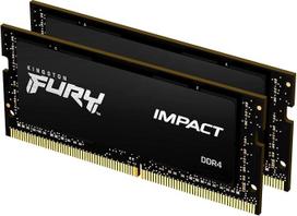"Kingston FURY Impact KF432S20IBK2/64GB" 32GB (2 x 32GB) 3200MHz DDR4 CL20 atminties rinkinys nešiojamiesiems kompiuteriams - juodas