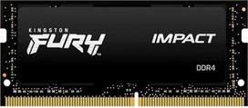 "Kingston FURY Impact" 8GB 3200MHz DDR4 CL20 atminties nešiojamiesiems kompiuteriams vienas modulis KF432S20IB/8, juodos spalvos