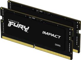"Kingston Fury Impact" 64GB (2x32GB) 4800MT/s DDR5 CL38 SODIMM žaidimų atminties nešiojamiesiems kompiuteriams rinkinys su 2 - KF548S38IBK2-64