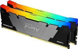 "Kingston FURY Renegade RGB" 16GB 4266MT/s DDR4 CL19 DIMM (2 vnt.) staliniams kompiuteriams skirta atmintis - KF442C19RB2AK2/16