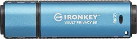 "Kingston IronKey Vault Privacy 50" FIPS 197 sertifikuota ir XTS-AES 256 bitų šifravimo USB atmintinė, užtikrinanti didesnę duomenų apsaugą - IKVP50/16GB