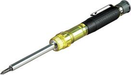 "Klein Tools" 32614 Atsuktuvas, tikslus elektronikos 4-in-1 kišeninis atsuktuvas su pramoninio stiprumo antgaliais, geltonos/juodos spalvos