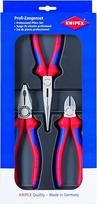 "Knipex" įrankių 00 20 11 kombinuotų ilgų adatinių replių ir įstrižinių kirpimo įrankių rinkinys (3 dalys)