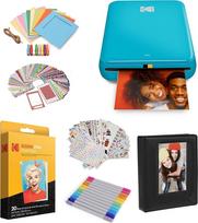 "KODAK Step Instant Printer" su "Bluetooth" / NFC, "Zink" technologija, programėle, skirta "iOS" ir "Android", mėlyna, dovanų pakuotė