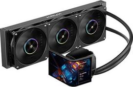 "KRUX HydroArc 360 AIO Wasserkühlung CPU" - 6,8" IPS 120 Hz ekranas, 3x 120 mm ARGB PWM liufteris, 360 mm radiatorius, USB-C, "Intel AMD", RGB, taupus procesoriaus valdymas