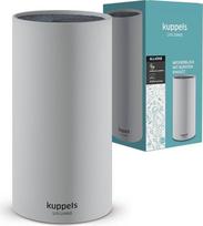 "Kuppels ALL4ONE" peilių blokas su šepetėlio įdėklu, pilkas plastikinis peilių blokas be peilių 5-6 virtuvės peiliams, universalus neaštrių peilių laikiklis visų tipų ašmenims, 11 x 11 x 23 cm