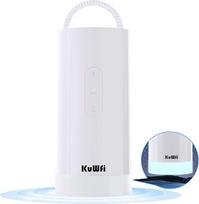 "KuWFi 1200Mbps CAT6 4G+" 4G LTE maršrutizatorius su SIM kortele, "WiFi" modemas su "Plug and Play" funkcija visiems operatoriams, 5 spalvų stovyklavietės apšvietimas, LAN/WAN jungtis, 10000 mAh baterija, idealiai tinka veiklai lauke