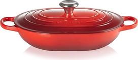 "Le Creuset Signature" 21112310602430 ketaus pailgas indas su pagalbine rankena, skirtas visoms kaitlentėms ir orkaitėms, 31 cm, 3,4 litro, vyšninės raudonos spalvos
