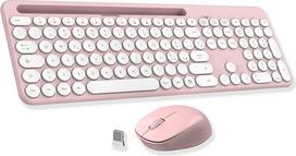 "LeadsaiL" belaidės klaviatūros ir pelės rinkinys su stovu telefonui ir planšetiniam kompiuteriui, USB, tylus, 1600 DPI italų QWERTY išdėstymas, skirtas kompiuteriui, asmeniniam kompiuteriui, nešiojamajam kompiuteriui