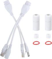 "Leapiture" POE adapterio kabelis, 2 vnt. 12V nuolatinės srovės vandeniui atsparus POE skirstytuvas, nestandartinis POE injektoriaus kabelis, eterneto maitinimo adapterio rinkinys, puikiai tinkantis "pasidaryk pats" tinklo įrenginiams (baltas)
