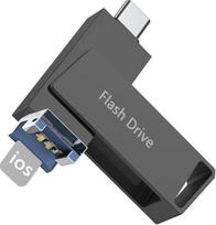 "Levida" USB atmintinė telefonui 256GB, USB 3.0 atmintinė, nuotraukų atmintinė, "Memory Stick 3 in 1", nuotraukų atmintinė, "iOS", "Pad", OTG "Android" mobiliajam telefonui, nešiojamajam kompiuteriui, kompiuteriui (juoda)