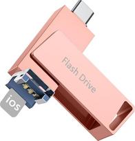 "Levida" USB atmintinė telefonui 256GB, USB 3.0 atmintinė, nuotraukų atmintinė, "Memory Stick 3 in 1", nuotraukų atmintinė, "iOS", "Pad", OTG "Android" mobiliajam telefonui, nešiojamajam kompiuteriui, kompiuteriui (rožinė)