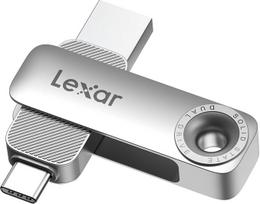 "Lexar D50E" 512GB kietojo kūno dvigubas diskas, USB atmintinė, iki 400MB/s skaitymo greitis, 400MB/s rašymo greitis, USB-C ir USB-A prievadai, metalinis sulankstomas korpusas, skirta "iPhone 17", "Android" ir kompiuteriui
