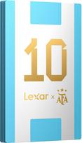 "Lexar SL500" nešiojamasis 2 TB SSD diskas "AFA Edition", su Argentinos pasaulio futbolo čempionato prekės ženklu, iki 2000MB/s skaitymo ir 1800MB/s rašymo sparta, USB 3.2 Gen 2x2, plonas ir tvirtas metalinis korpusas