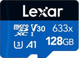 "Lexar" 128GB Micro SD kortelė, microSDXC UHS-I kortelė + SD adapteris, iki 100MB/s skaitymo greitis, Micro SD atminties kortelė su A1, C10, U3, V30, skirta mobiliajam telefonui, planšetiniam kompiuteriui ir stebėjimo kamerai