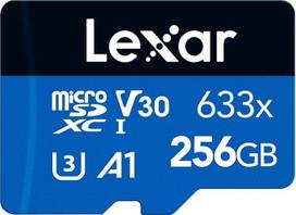 "Lexar" 256GB "Micro SD" kortelė, "microSDXC UHS-I" kortelė + SD adapteris, iki 100MB/s skaitymo greitis, "Micro SD" atminties kortelė su A1, C10, U3, V30, skirta mobiliajam telefonui, planšetiniam kompiuteriui ir stebėjimo kamerai