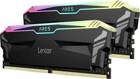 "Lexar" ARES RGB DDR4 RAM 16GB rinkinys (8GB x 2) 4000 MHz, DRAM 288 kontaktų U-DIMM staliniams kompiuteriams skirta atmintis, XMP 2.0 didelio našumo pagrindinė atmintis, CL18-22-22-42, PC4-32000, juoda (LD4EU008G-R4000GDLA)