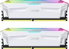 "Lexar" ARES RGB DDR4 RAM 16GB rinkinys (8GB x 2) 3866 MHz, DRAM 288 kontaktų U-DIMM staliniams kompiuteriams skirta atmintis, XMP 2.0 didelio našumo pagrindinė atmintis, CL18-20-20-39, PC4-30900, balta (LD4EU008G-R3866GDWA)