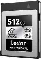 "Lexar" profesionali CFexpress 4.0 B tipo 512GB atminties kortelė, iki 3600MB/s skaitymo, 3000MB/s rašymo, skirta 8K neapdorotiems vaizdo įrašams, skirta DSLR, suderinama su XQD fotoaparatu