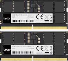 "Lexar" SODIMM 16GB rinkinys (2x8GB) DDR5 RAM 5600MHz, 262 kontaktų SODIMM operatyvioji atmintis nešiojamiesiems kompiuteriams, didelio našumo žaidimų DRAM SO-DIMM atmintis nešiojamiesiems kompiuteriams / "Intel NUC Mini PC", 1,1 V, CL46-45-45-90