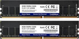 "LinkMore" 16GB rinkinys (2 x 8GB) DDR4 3200MH UDIMM (PC4-25600) CL22 1,2 V stalinių kompiuterių atminties modulis