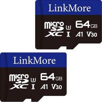 "LinkMore" 64GB kortelė (2 vnt.) Micro SDXC XV13 A1 UHS-I U3 V30 10 klasės + SD adapteris