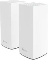 "Linksys Velop MX8400" trijų juostų "Mesh WiFi 6 System (AX4200) WiFi maršrutizatorius su iki 525 m² belaidžio ryšio aprėptimi, 3,5 karto greitesnis daugiau nei 80 įrenginių - 2 vnt., baltos spalvos