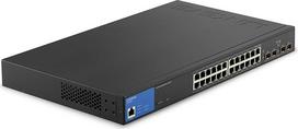 "Linksys" 24 prievadų valdomas gigabitinio tinklo komutatorius, 4 1GB Uplink SFP lizdai, PoE/PoE+, QoS, statinis maršrutizavimas, VLAN, IGMP, metalinis korpusas, stalinis / sieninis - LGS328PC