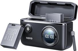 "Llano" 2 pakuočių LP-E12 (USB-C) baterijų ir greito dvigubo įkroviklio rinkinys, skirtas "Canon EOS-M", "EOS M2", "EOS M10", "EOS M10", "EOS M50", "EOS M50 Mark II", "EOS M100", "EOS M200", "SX70 HS", "Rebel SL1" fotoaparatams
