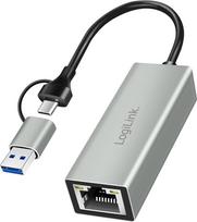 "Logilink" USB 2.0 adapteris [1x USB 3.2 Gen 1 Male C (USB 3.0) - 1x RJ45 lizdas] UA0238B 18.00 cm