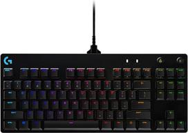 "Logitech G PRO TKL" mechaninė žaidimų klaviatūra, "GX-Blue Clicky" jungikliai, "LIGHTSYNC RGB" dizainas, be skaitmeninės klaviatūros, skirta el. sporto žaidimams, nuimamas "micro USB" laidas, JAV QWERTY išdėstymas, juoda