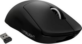 "Logitech G PRO X SUPER LIGHT" belaidė žaidimų pelė su HERO 25K jutikliu, itin lengva (63 g), 5 programuojami mygtukai, iki 70 valandų veikianti baterija, be priedų, PTFE kojelė, PC / Mac, juoda