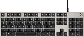 "Logitech G413" žaidimų mechaninė klaviatūra, liesti "Romer-G" jungikliai, šlifuoto aliuminio korpusas, programuojami F klavišai, USB kilpa, UK QWERTY išdėstymas - sidabrinė / juoda