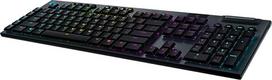 "Logitech G915 LIGHT SPEED" belaidė mechaninė belaidė žaidimų klaviatūra, linijinis GL mygtukų jungiklis su žemo profilio LIGHTSYNC RGB, itin plona, daugiau kaip 30 valandų veikianti baterija, belaidis ryšys, QWERTZ išdėstymas