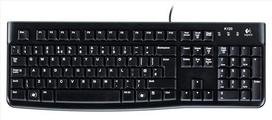 "Logitech K120" laidinė verslo klaviatūra "Windows" ir "Linux", USB prievadas, "Silent Touch", tvirta, atspari purslams, klaviatūros stovas, skandinaviškas QWERTY išdėstymas - juoda