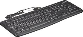 "Logitech K120" laidinė verslo klaviatūra "Windows" ir "Linux", USB prievadas, "Silent Touch", tvirta, atspari purslams, klaviatūros stovas, UK QWERTY išdėstymas - juoda