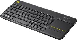 "Logitech K400 Wireless Plus TV" klaviatūra su jutikliniu kilimėliu, 2,4 GHz ryšys per USB "Unifying" imtuvą, programuojami daugialypės terpės klavišai, "Windows" / "Android" / "ChromeOS", šveicariškas QWERTY išdėstymas - juoda