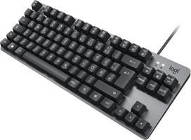 "Logitech K835 TKL" aliuminio mechaninė klaviatūra - kompaktiško ir patogaus dizaino klaviatūra be klavišų, be skaitmeninės klaviatūros, skirta kompiuteriui