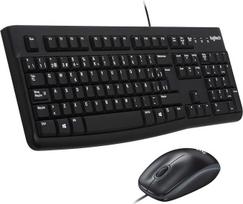 "Logitech MK120" laidinės klaviatūros pelės rinkinys, optinė pelė, USB jungtis, kompiuteris / nešiojamasis kompiuteris, ispaniškas QWERTY išdėstymas - juoda