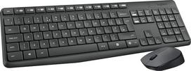 "Logitech MK235" klaviatūros ir pelės derinys, skirtas "Windows", 2,4 GHz su nano USB imtuvu, belaidė pelė, 15 funkcinių klavišų, 3 metų baterija, asmeninis / nešiojamasis kompiuteris, itališkas QWERTY išdėstymas, juodas
