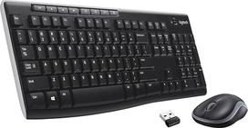 "Logitech MK270 RF Wireless BE AZERTY French Black" - klaviatūros (standartinė, belaidė, RF Wireless, BE AZERTY, juoda, pelė pridedama)