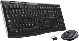 "Logitech MK270" belaidės klaviatūros ir pelės rinkinys, 2,4 GHz belaidis ryšys per USB nano imtuvą, ilgas baterijos veikimo laikas, "Windows" ir "ChromeOS", prancūziškas AZERTY išdėstymas - juodas
