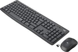 "Logitech MK295" belaidės klaviatūros pelės komplektas su "Silent Touch" technologija, sparčiųjų klavišų mygtukais, optiniu sekimu, nano USB imtuvu, belaidžiu belaidžiu ryšiu be uždelsimo, Skand. QWERTY išdėstymas Juoda
